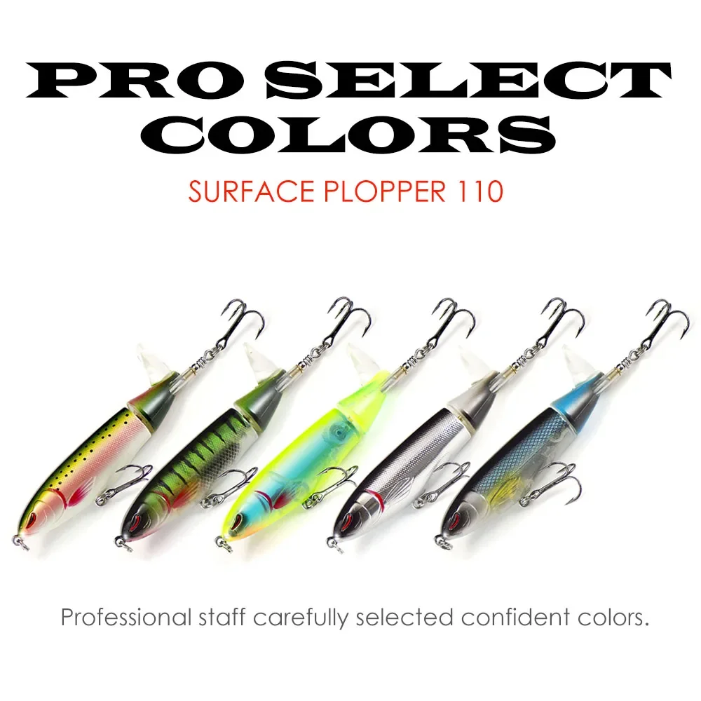 Señuelos de pesca Countbass superficie Plopper Topwater Whopper Popper cola giratoria suave lápiz aparejos de pesca 110mm 19,7g