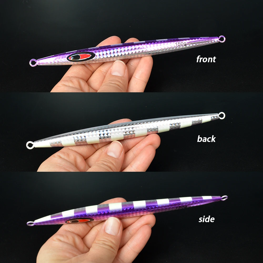 TOLU-señuelo de pesca Jigging de hundimiento rápido, 150g-500g, revestimiento de papel láser, plantilla luminosa, pesca en el mar, Jigging - imagen 5