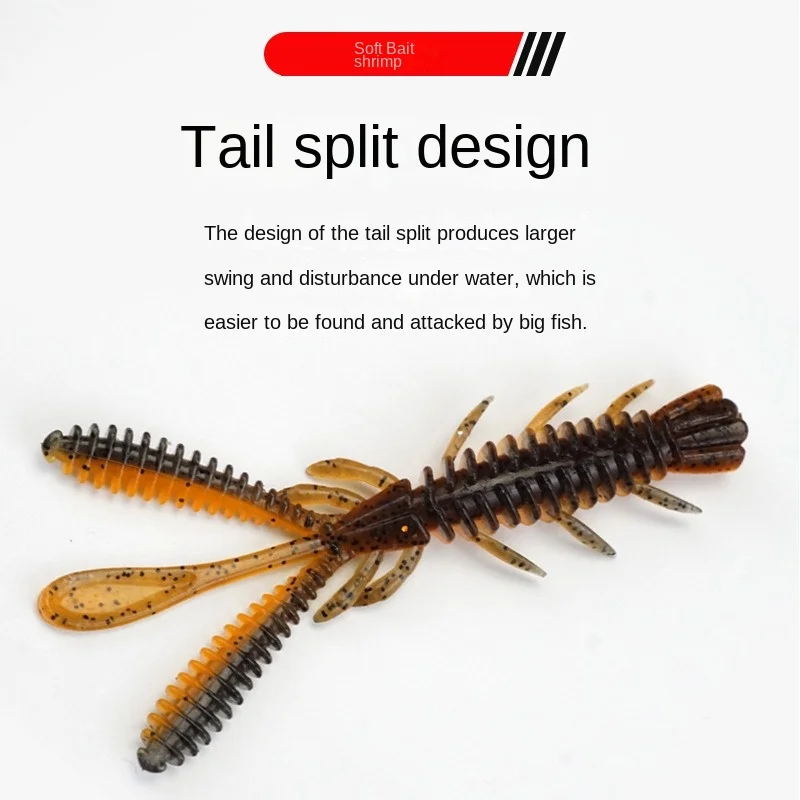 10Pcs 5cm Floating Shrimp Soft Bait Soft Worm Ned Inverted Fishing Mayfly Shrimp Lua Soft Bait Bass Soft Worm Fake Bait - imagen 4