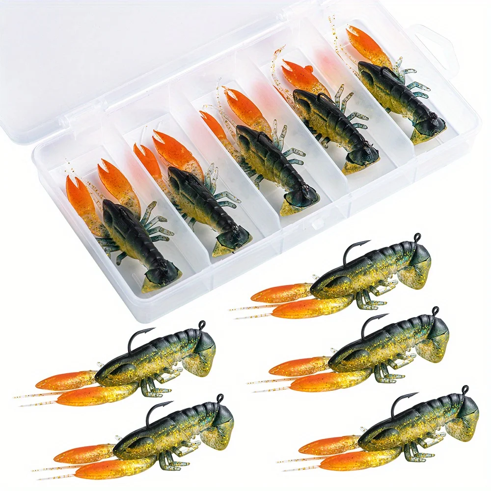 Goture-Señuelos de Pesca blandos, cebos biónicos de 8cm y 14g con anzuelos, cabeza de plantilla, aparejos de pesca, accesorios de señuelo, 5 piezas - imagen 3