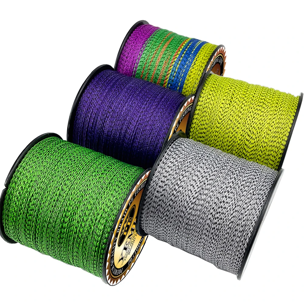 YEMIHT-sedal de pesca trenzado de PE superfuerte, hilo de 0,11-0,5mm, multifilamento manchado, Invisible, 300m, 4 hebras, Black10LB-80LB - imagen 3