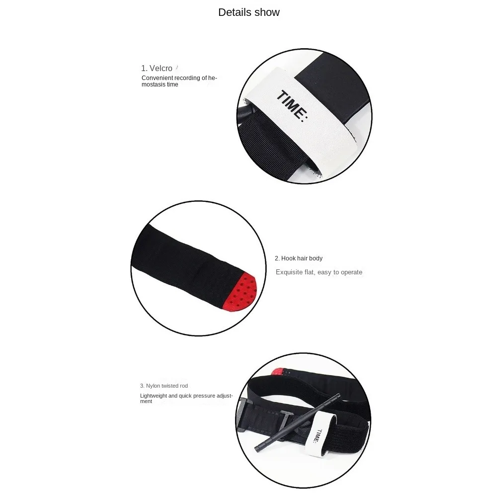 Torniquete colorido para exteriores con mango, operación con una sola mano, banda hemostática, equipo de emergencia, equipo de supervivencia al aire libre - imagen 3