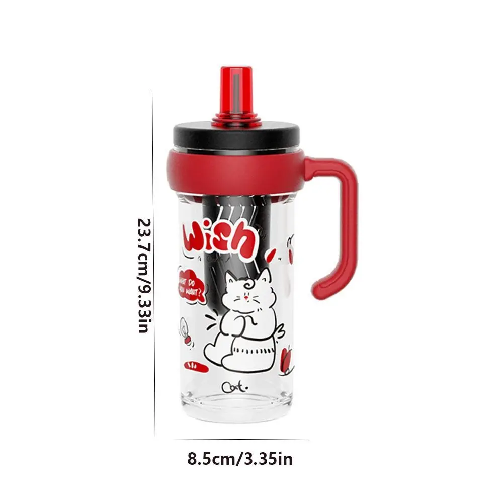 Taza de agua portátil de gran capacidad con dibujos animados, botella de agua de plástico resistente al calor de 800ml, botella deportiva de plástico a prueba de fugas para viaje - imagen 5