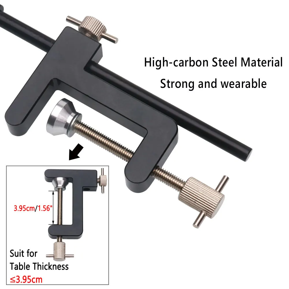 Bimoo 360 ° Tornillo de banco para atado de moscas con abrazadera en C de rotación con mandíbulas de acero endurecido, Kit de rosca 200D, soporte de bobina, enhebrador, Kit de herramientas para atar moscas - imagen 5