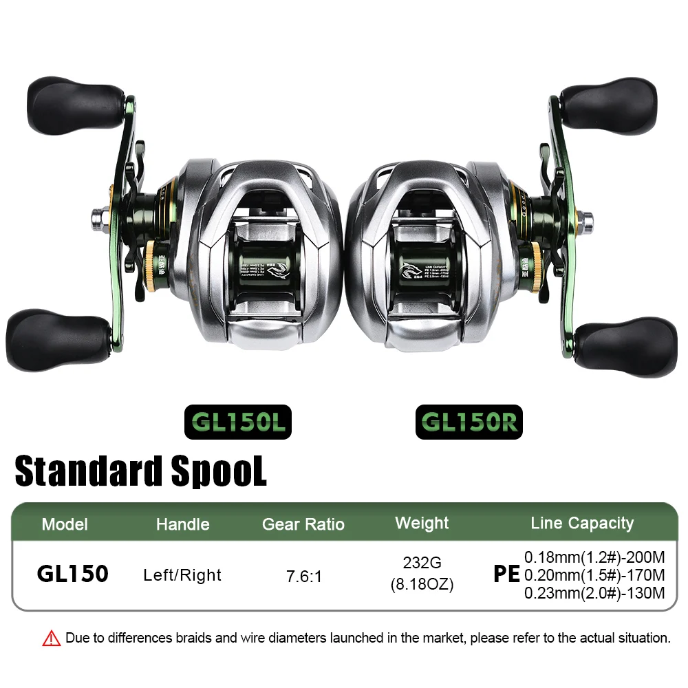 PROBEROS-carrete de Pesca de arrastre máximo, rueda de Baitcasting de alta velocidad 6,5: 1/7, 6:1, 8-12KG, sistema de freno magnético, aparejos de Pesca - imagen 4