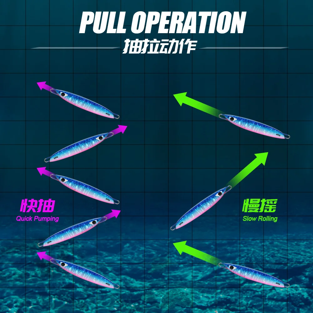 JIGGING PRO 40g 60g 80g C1 señuelo de Jigging plantillas de Metal de agua salada plantillas de paso lento cebo de pesca de mar - imagen 3