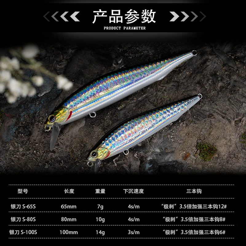 EWE Zhenlin-señuelo de pesca de pececillo hundido hecho a mano, sistema de transferencia de centro de gravedad de tiro largo, cebo Wobbler, 7g/10g/14g - imagen 3