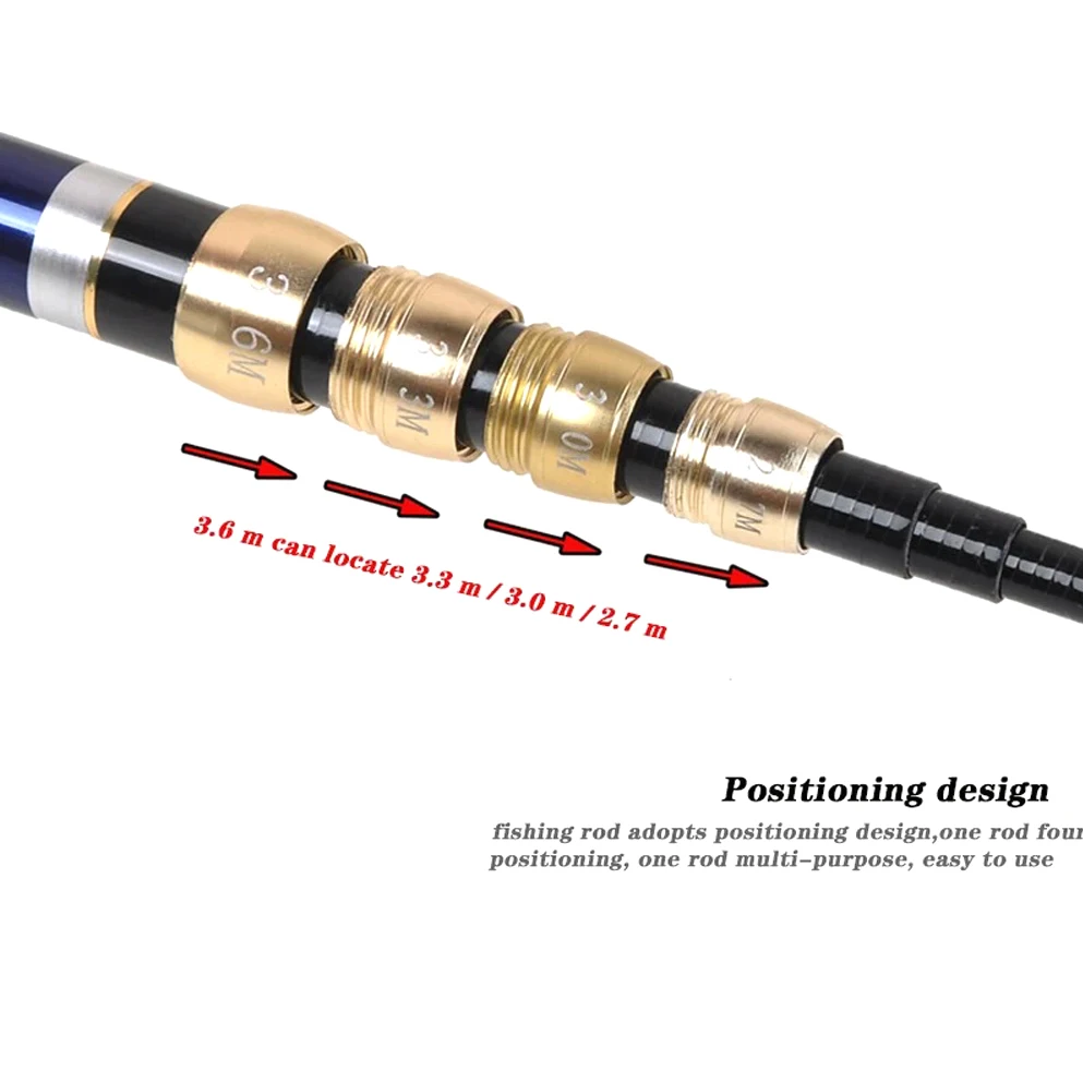 Cañas de pescar de carpa de 4 posiciones de fibra de carbono, caña de pescar telescópica de 3,6-7,2 M, accesorio duro ultraligero, cañas de pescar de mano - imagen 4