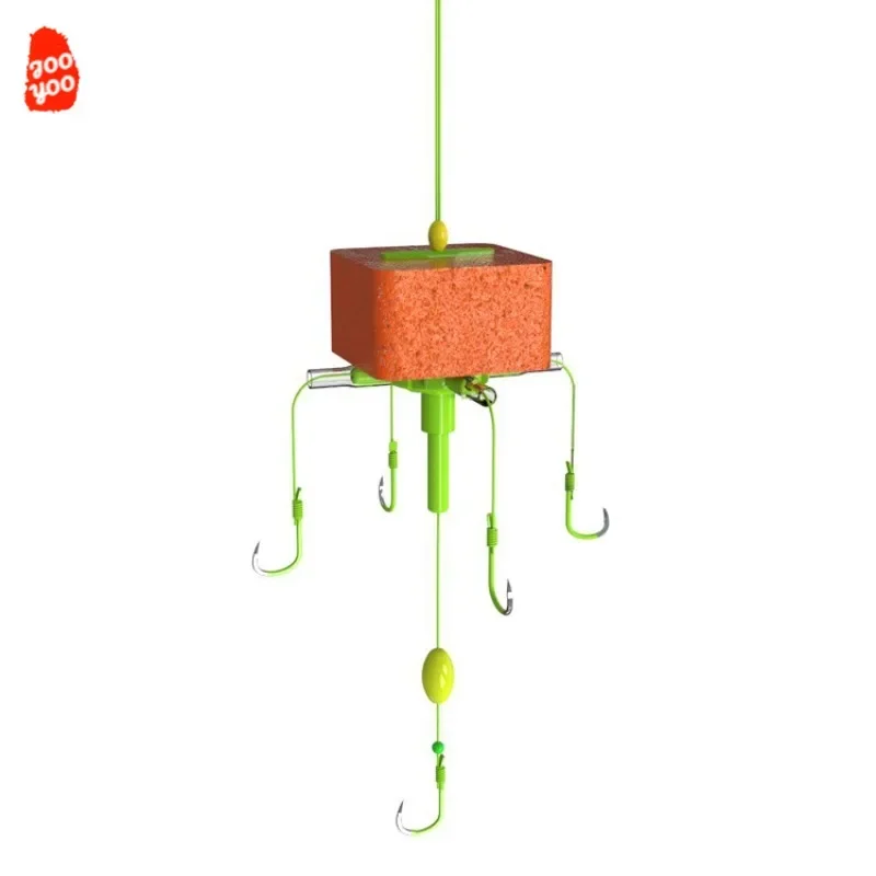 1 pieza nuevo tipo de carpa plateada y anzuelo de carpa cabezona carpa plateada y anzuelo de carpa cabezona con cinco garras para pesca flotante. - imagen 3