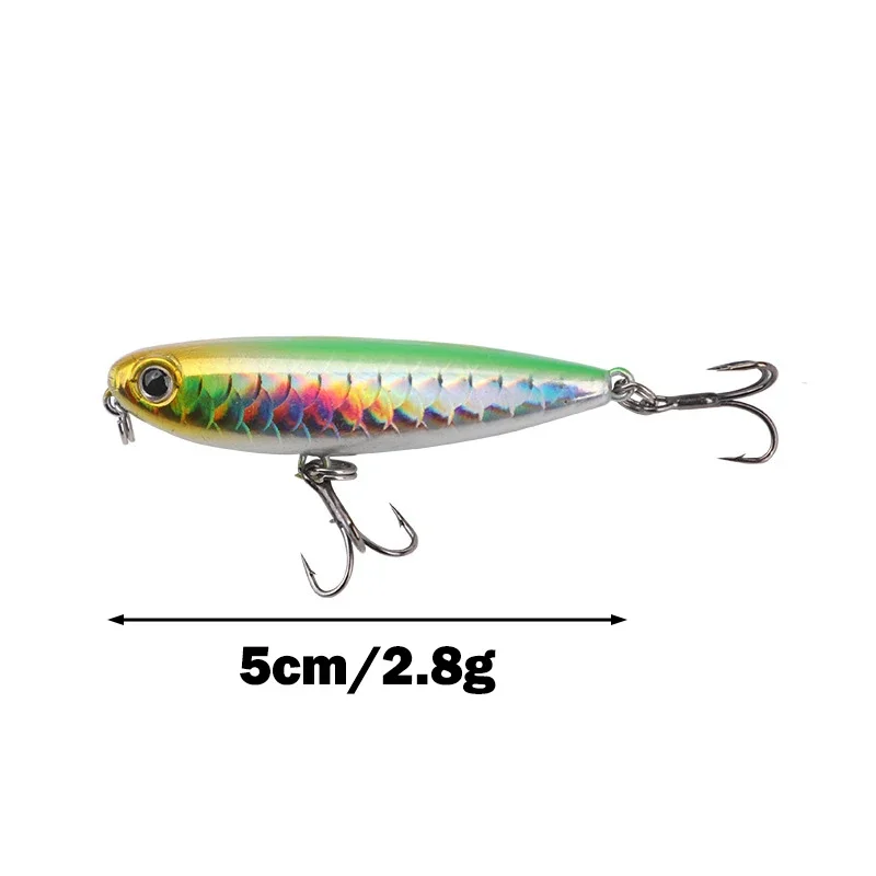 OUTKIT-señuelo de Pesca con lápiz flotante, 5cm, 2,8g, señuelos duros para perros de agua superior, Wobbler, cebo duro Artificial, aparejos de Pesca - imagen 3