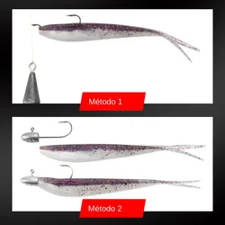 Señuelos blandos Spinpoler 2″ – Jerk Minnow cola dividida para lubina