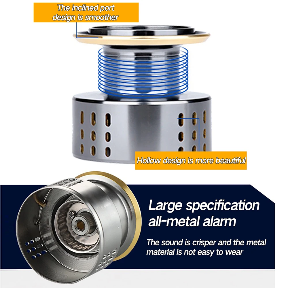 Carrete de pesca con señuelo serie 2000-4000, diseño de doble basculante, carrete de Metal, arrastre máximo de 8KG, tiro largo, pesca en río, agua dulce y mar - imagen 5