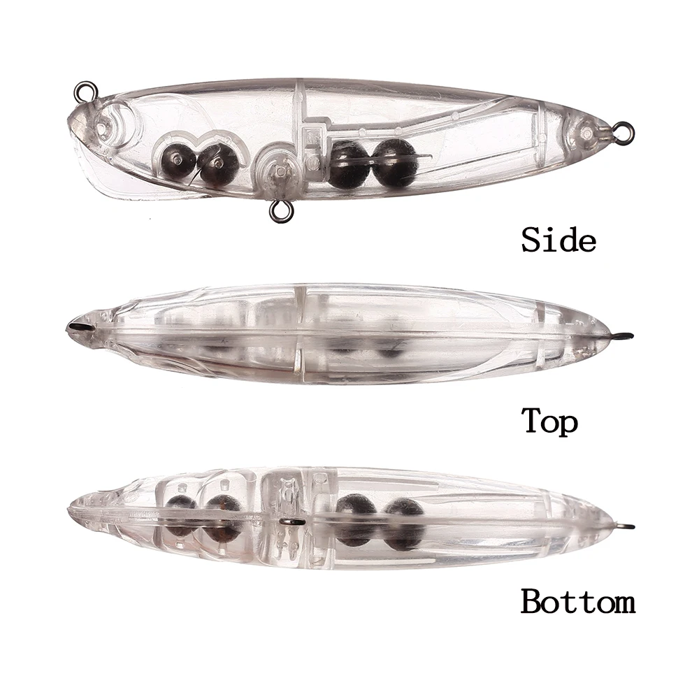 Chan'sHuang-Cebo en blanco sin pintar, 10 piezas, 80mm, 16g, sonajero grande, lápiz de hundimiento ruidoso, aparejo de señuelo de pesca Artificial hecho a mano - imagen 3