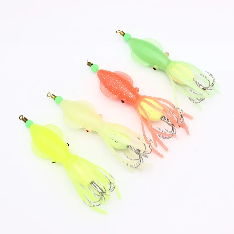 Cebo blando para pesca de lubina, anzuelo de calamar, pulpo UV, luminoso/resplandeciente, señuelo, corvina amarilla, 11cm, 66g - imagen 3