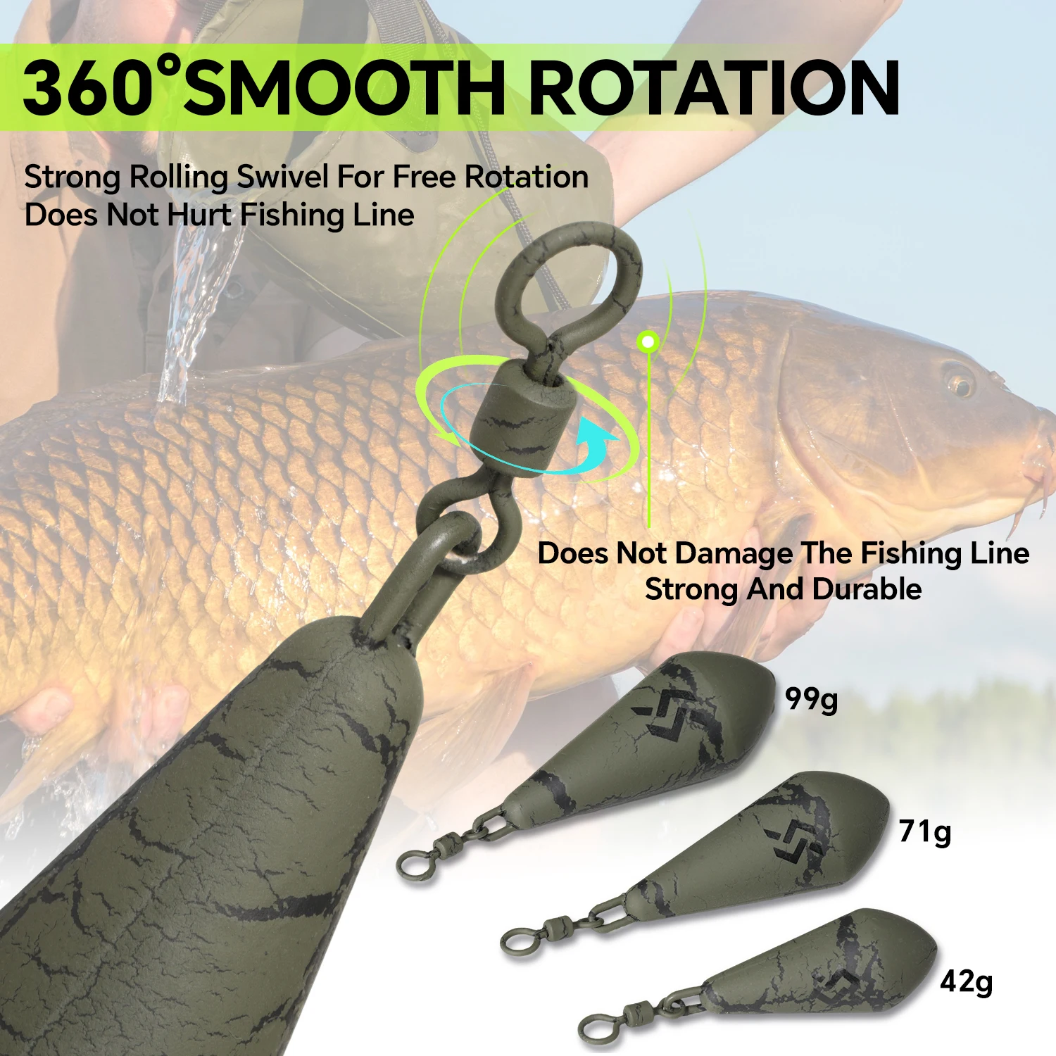 Plomos giratorios para carpa Sougayilang – accesorios de pesca - imagen 3