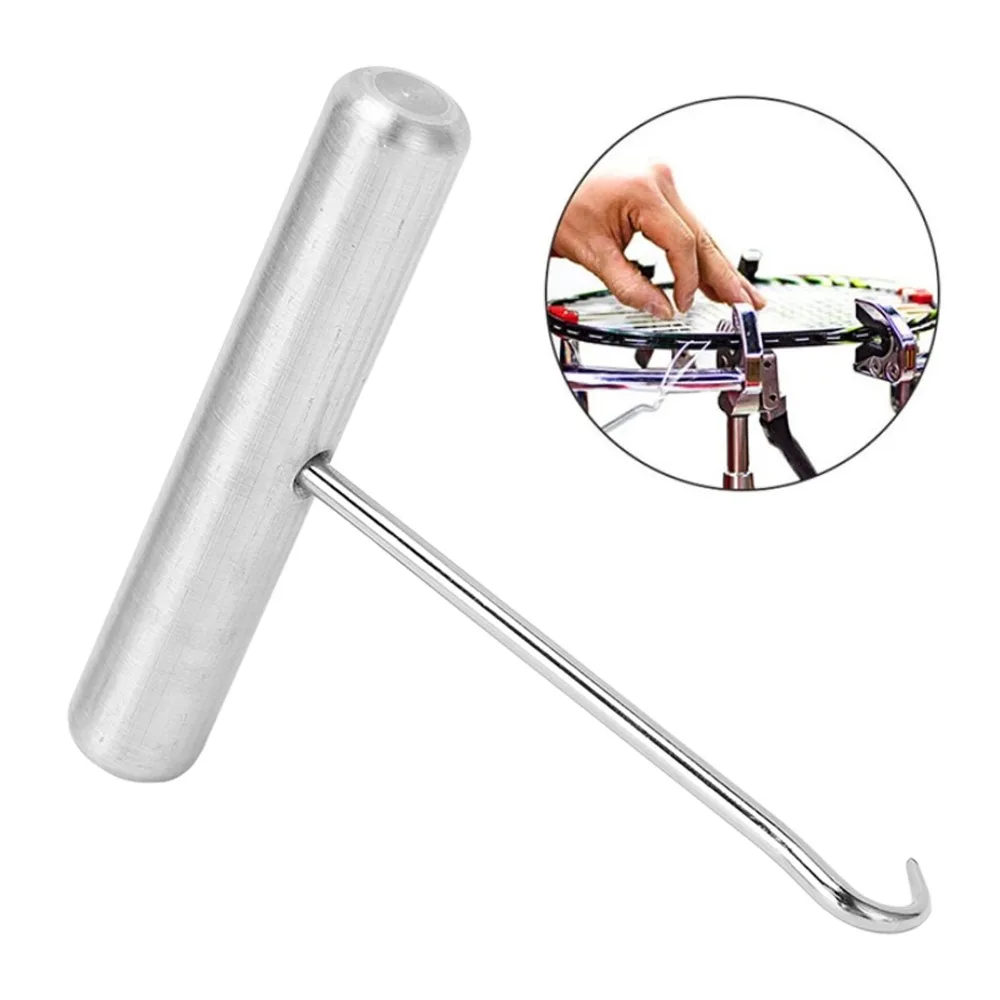 Extractor de cuerdas de raqueta de acero inoxidable, herramienta de encordado de arco plateado duradero, gancho de tracción para raquetas de tenis - imagen 3