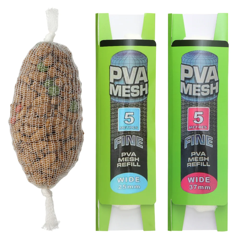 Alimentador de pesca de carpa portátil, aparejo de recarga de señuelos, bolsas de envoltura de cebo, accesorios de pesca de malla PVA Soluble, 5M/20M - imagen 5