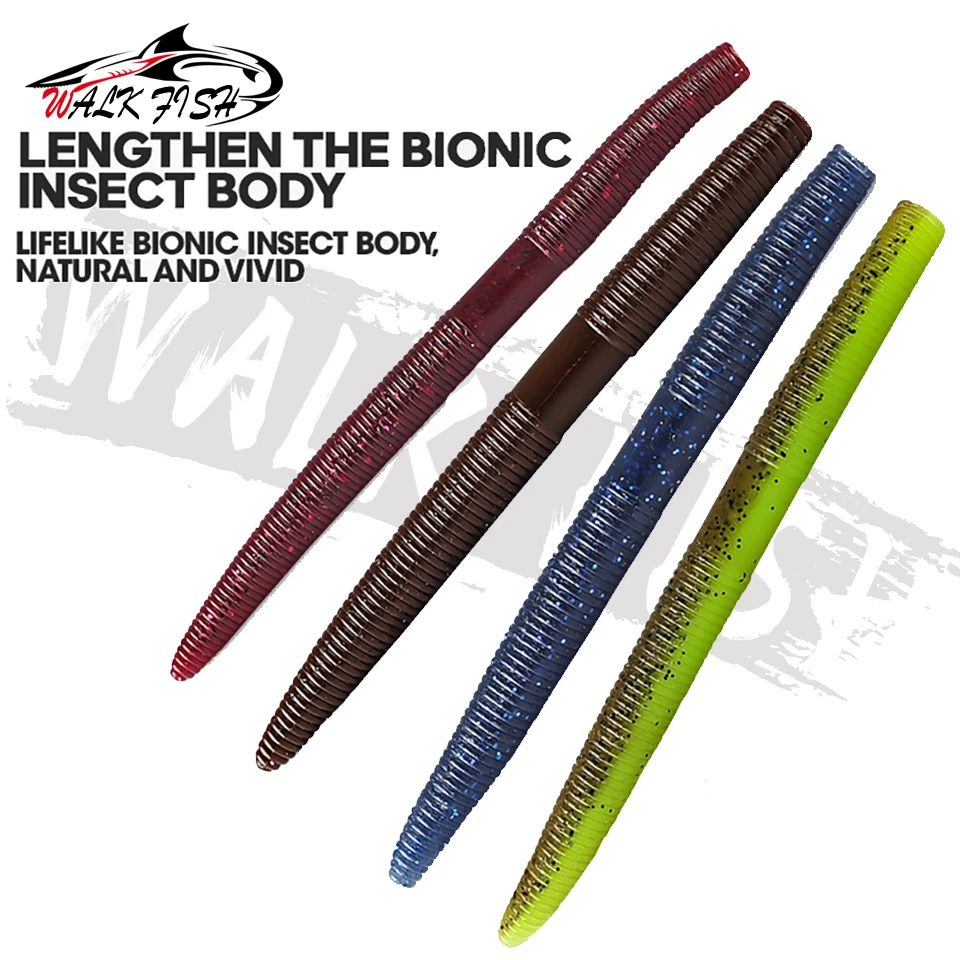 WALK FISH-cebo suave de gusano Senko, 10 Uds., 13,5 cm/7,5g, palo de PVC con infusión de sal, cebo de hundimiento lento, resistente, especial para matar lubinas - imagen 2