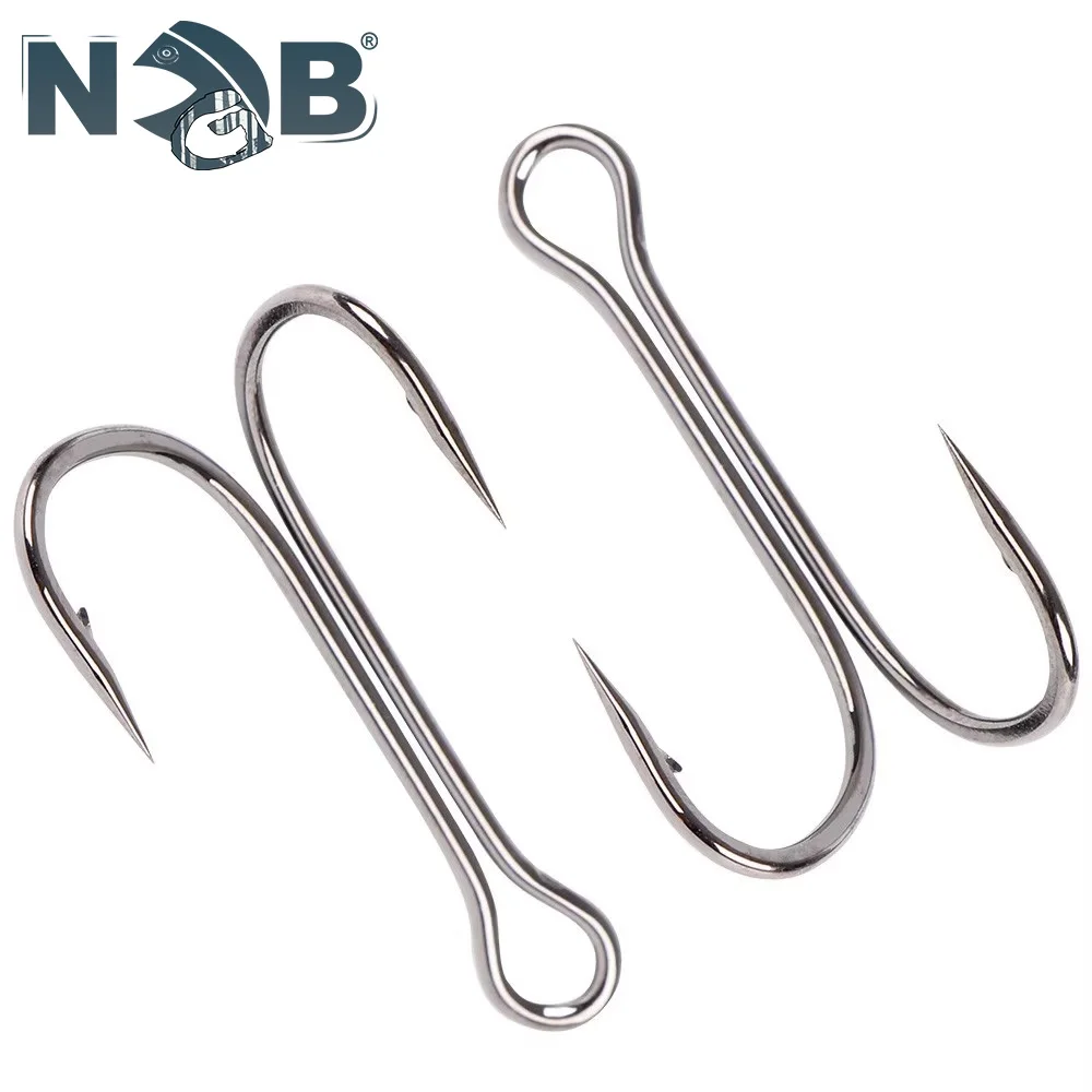 NGB 20 piezas DIY señuelo de rana anzuelo de pesca doble 8-3/0 #   Ganchos de señuelo de cebo de silicona con gusanos para atar moscas de acero con alto contenido de carbono - imagen 2