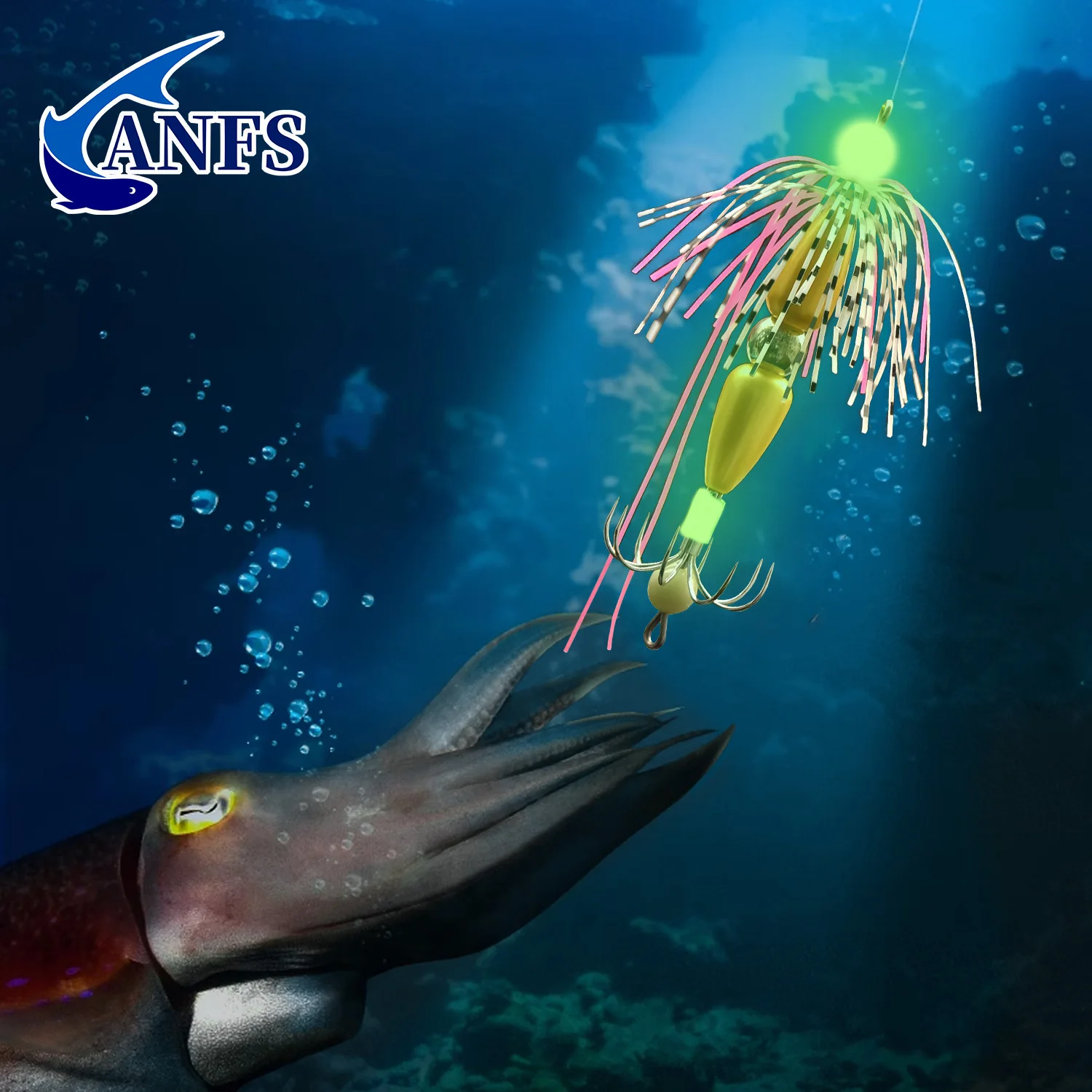 ANFS Cebo Luminoso Calamar Vinilo Brilla Oscuridad Pesca Mar Deportiva - imagen 4