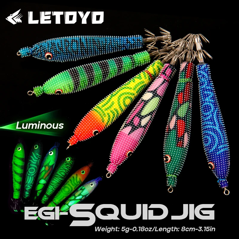 LETOYO Señuelo Flotante Calamar Luminoso para Egi Sepia Pulpo