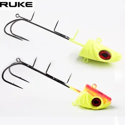 Anzuelos triples Ruke Tianya de alto carbono para pesca