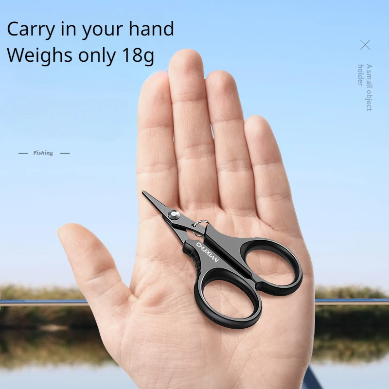 Tijeras pequeñas de pesca chapadas en titanio, pesca fuerte atada al caballo, línea de PE, piel de plomo, Mini tijeras de pesca multifuncionales especiales - imagen 5