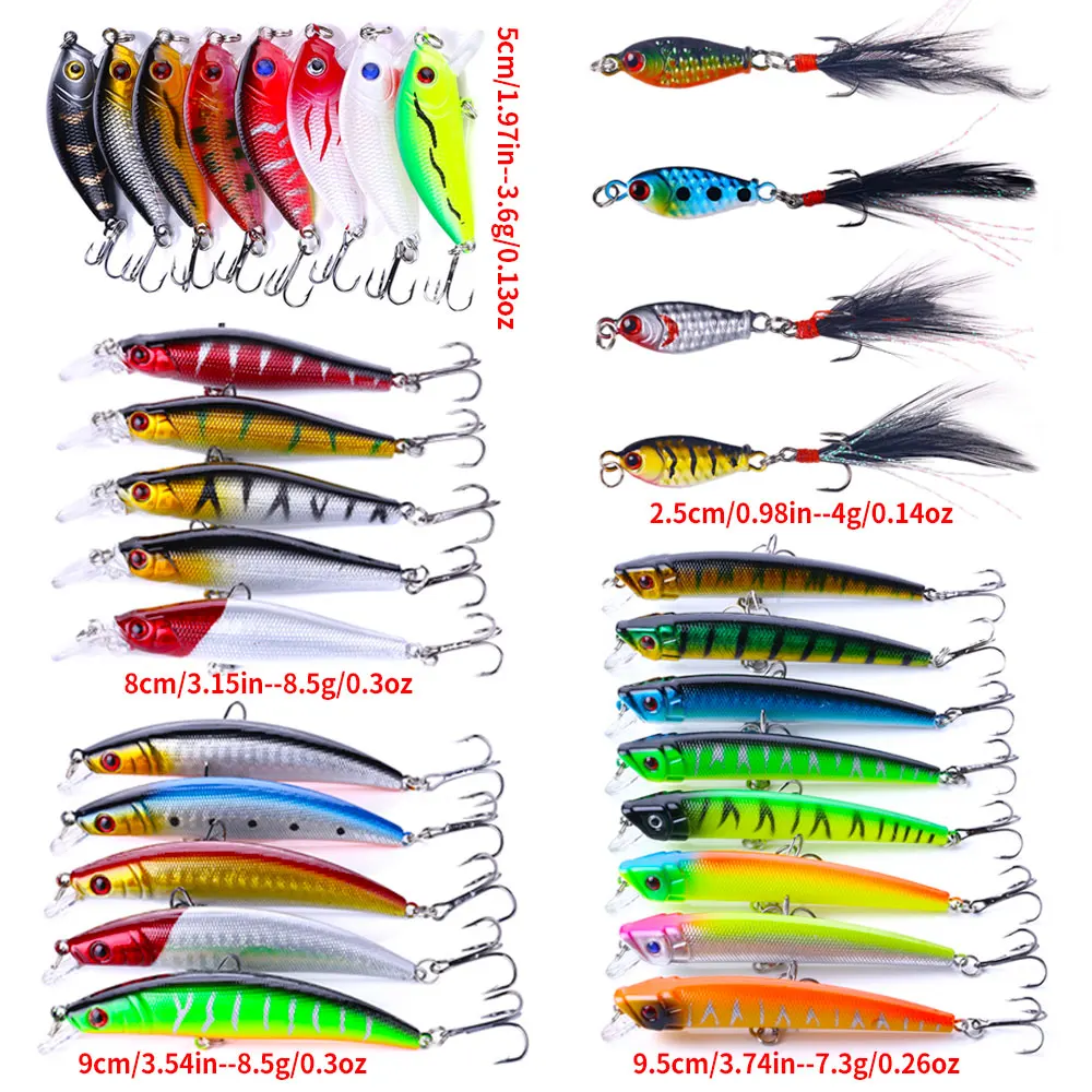 Pack Señuelos Minnow, VIB y Popper con Ojos 3D para Lubina y Lucio - imagen 5