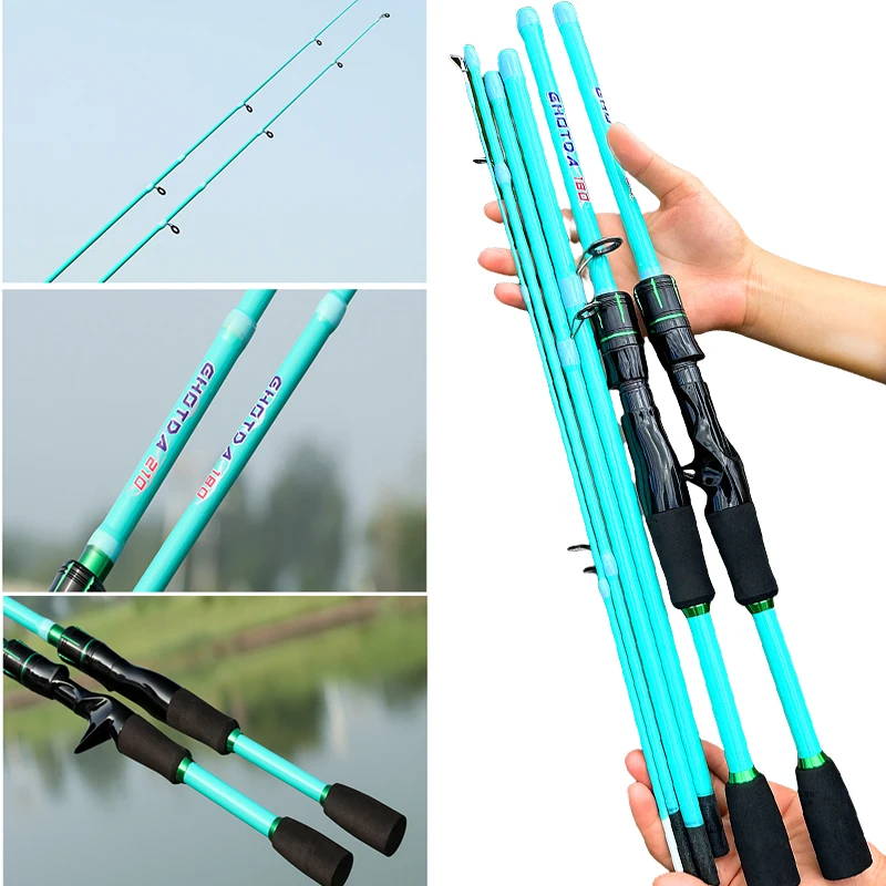 Caña de pescar con señuelo de carbono de diseño ligero, 4/5 secciones, con guía de anillo suave, alimentador de carpa, longitud cerrada de 51cm/47cm - imagen 2