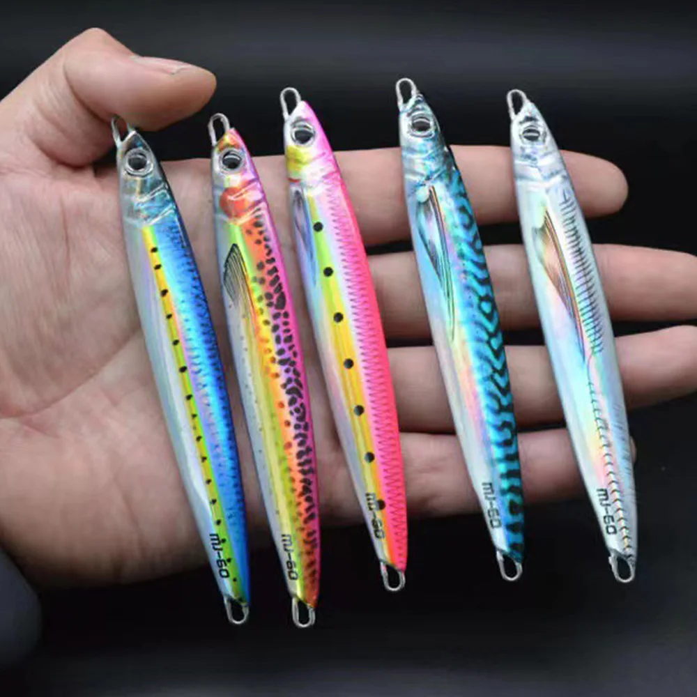Jigging en alta mar para agua salada, plantilla de Metal de 40g-200g, señuelo de atún 3D, Jigpara para lubina, cebo duro Mahi Marlin, maqualla, aparejos de pesca para barco - imagen 4
