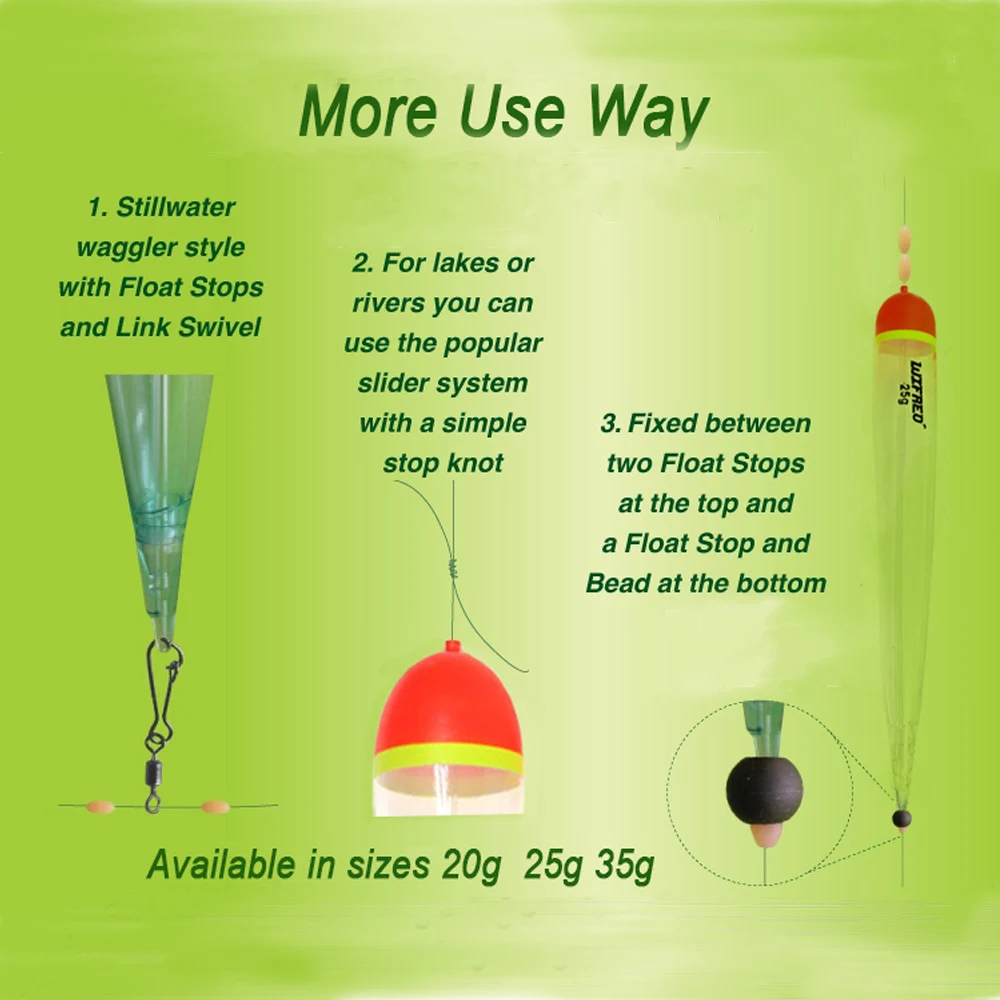 Wifreo-flotador de Lucio de cristal con peso, flotador de pesca Slamon Steelhead, Terminal de pesca, accesorios de aparejos, 20g, 25g, 35g - imagen 4
