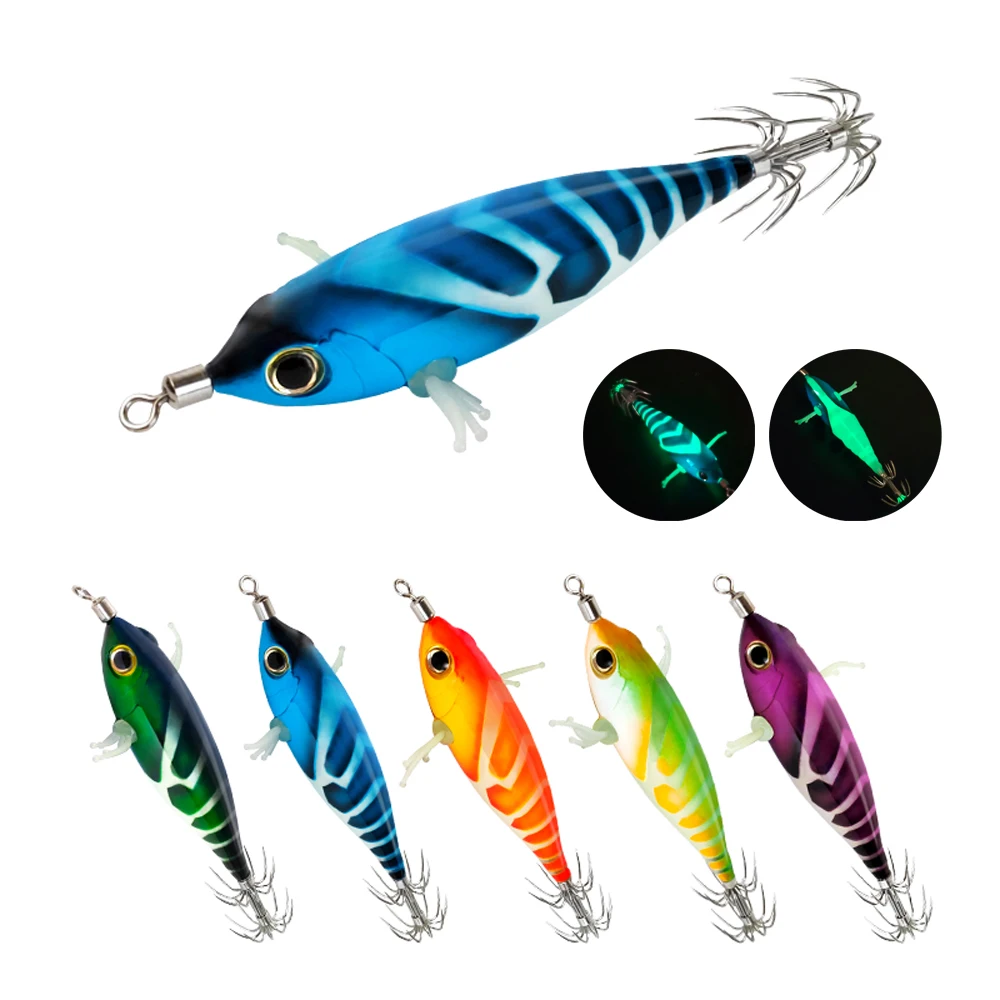 ILURE 5,2g señuelos de pesca con plantilla de calamar Artificial sepia luminosa cebos de enganche EGI para pesca en el mar