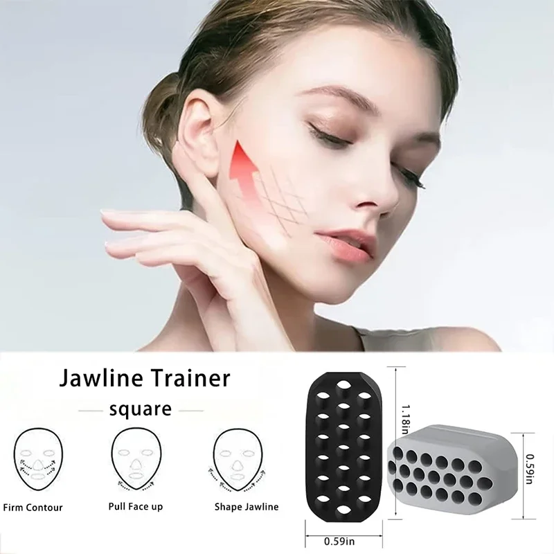 Ejercitador de mandíbula de silicona, tóner Facial y línea de mandíbula, pelota de Fitness, equipo de tonificación de cuello, herramienta de belleza Facial, ejercitador de papada, 2 uds. - imagen 2