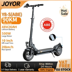 JOYOR Y8-S (ABE) Scooter eléctrico para adultos con aprobación de carretera Motor de 500W 48V26AH Scooter eléctrico plegable neumático de aire de 10 pulgadas Escooter urbano