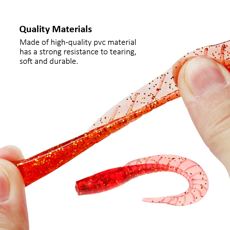 50 Uds. Señuelos de pesca blandos 1,7g/60mm señuelo de gusano con cola en T plantilla de cebo Artificial pequeño Wobblers aparejos de pesca de Lucio - imagen 2