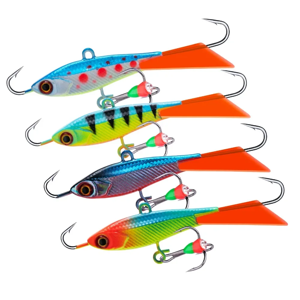Goture 4 unids/lote 7cm 15g juego de plantillas de pesca en hielo plantilla equilibrada Banlancer de hielo de invierno señuelo de pesca en hielo arrfital Swimbait Wobbler Set