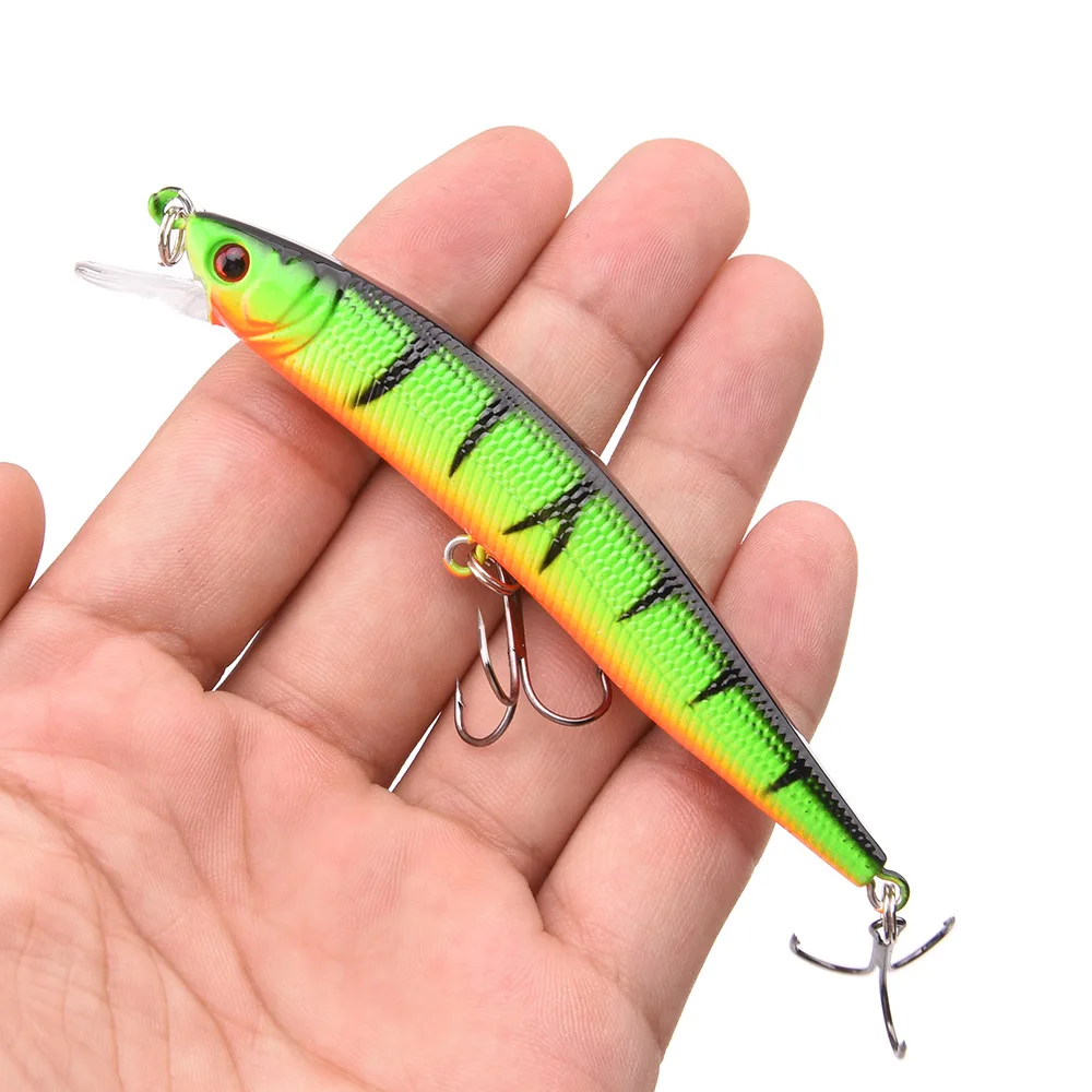 Señuelo de pesca flotante Minnow, 10cm, 9,5g, ojos 3D, Crankbait Wobblers, cebo duro de plástico Artificial, Lucio, Jerkbait, aparejos de pesca