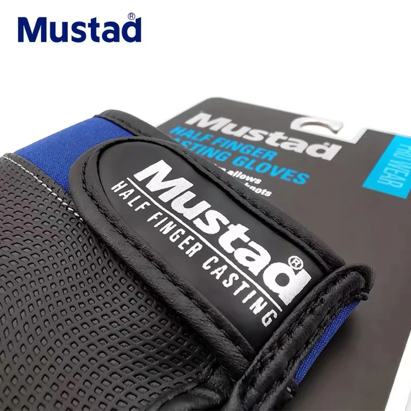 Mustad-guantes de Pesca ligeros de medio dedo para hombre, protección solar de doble cara, transpirables, antideslizantes, para Pesca al aire libre - imagen 3