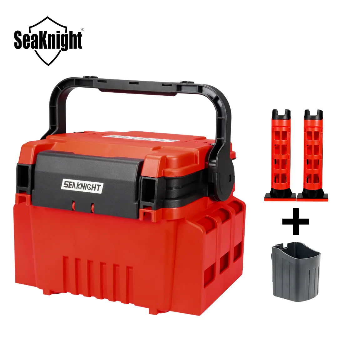 Caja de almacenamiento de herramientas de pesca dura SeaKnight, caja resistente al desgaste, caja de almacenamiento multifuncional roja/gris/negra de 10L, caja de aparejos de pesca