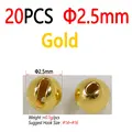 20pcs 2.5mm Gold