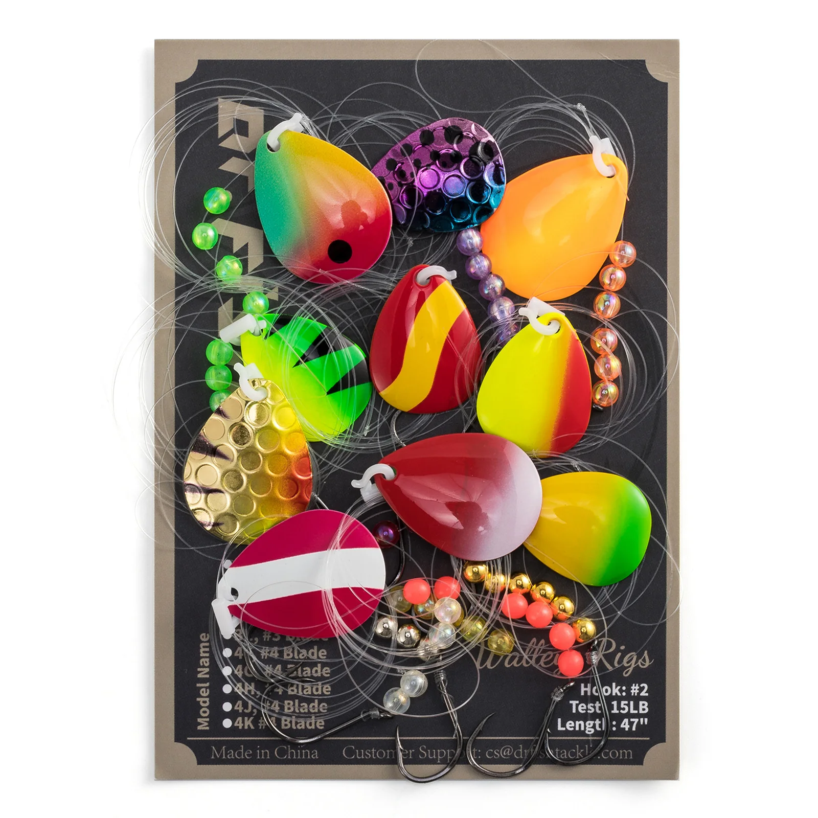 Aparejos de pesca surf con anzuelo Octopus hoja Colorado y spinner - imagen 4