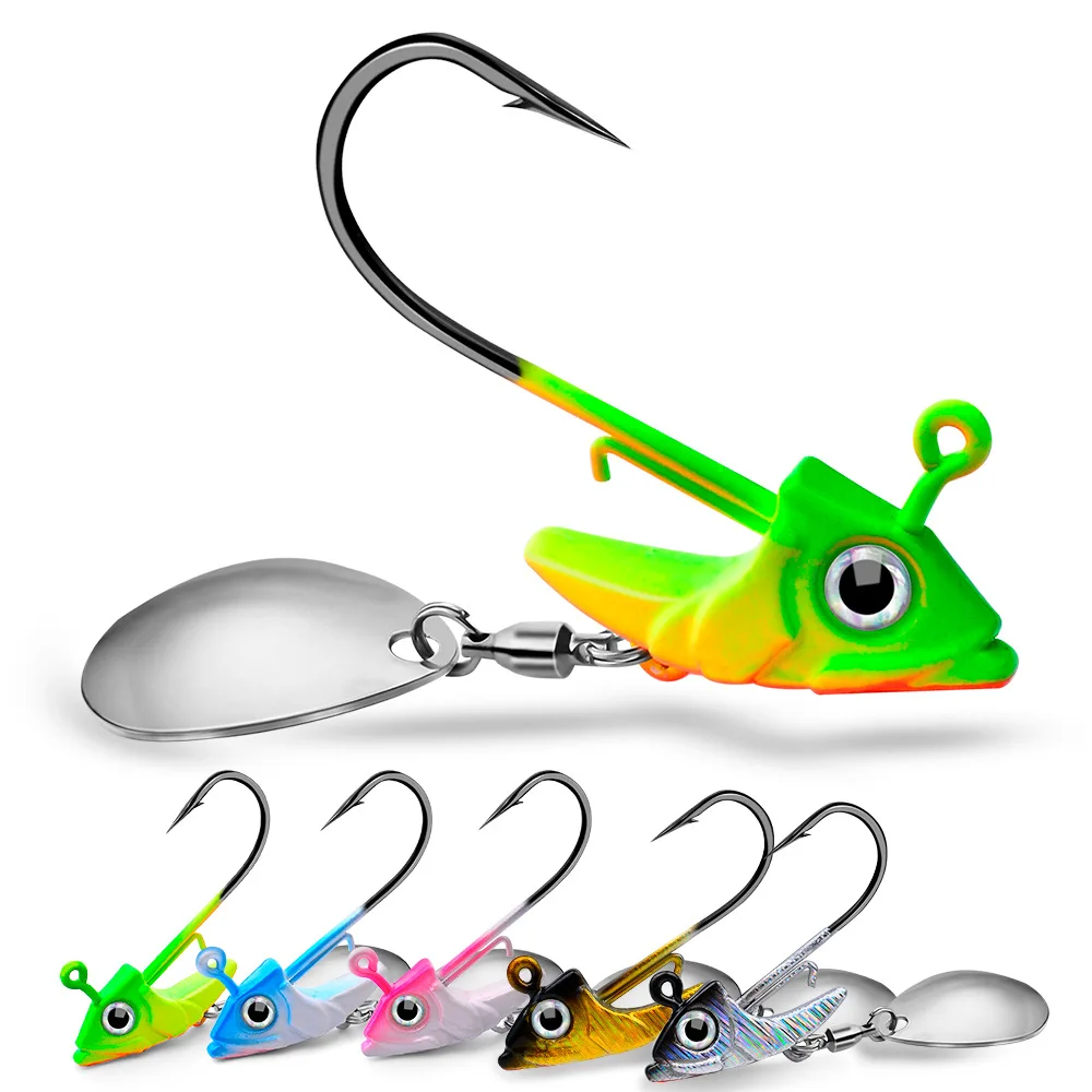 1 unidad Jig Head 10,5g Señuelos de pesca hundimiento giratorio lentejuelas cucharas de Metal anzuelos de pesca Jigging anzuelos cebos aparejos anzuelos - imagen 3