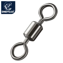DNDYUJU 50 Uds pesca giratoria latón conector sólido rodamiento de bolas Snap pesca rodante anzuelo señuelo anillo sólido aparejos