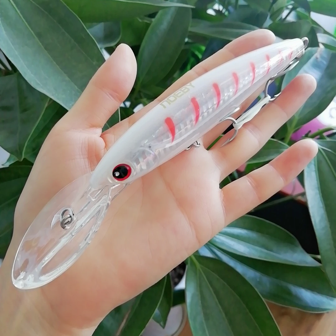 4 Uds 12cm 32g juego grande pececillo pesado cebo de pesca de curricán buceo profundo trucha de agua de mar Isca pececillo Artificial Wobbler cebo duro - imagen 5