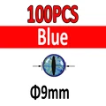 100pcs Blue 9mm