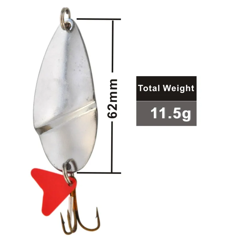 ORJD-señuelo de pesca con cuchara de Metal, cebo Artificial con anzuelos, percha, trucha, salmón, accesorios de aparejos de pesca, 1 piezas - imagen 5