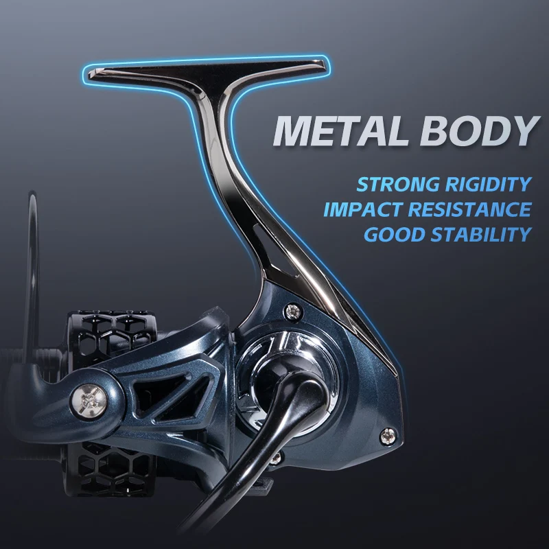 Carrete giratorio BILLINGS 1000-7000, carretes de pesca giratorios de Metal, carrete de pesca con potencia máxima de arrastre de 12KG 5,2: 1 para agua dulce y salada - imagen 2