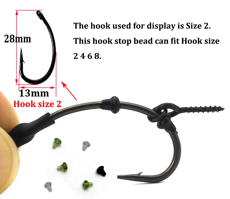 Accesorios de pesca de carpa, tapón de gancho de tornillo de cebo, cuentas de goma para Ronnie Spinner Rig Boilies, aparejos de pesca, 75 Uds. - imagen 5