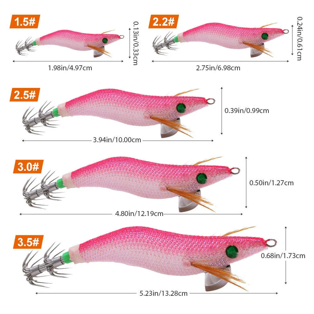 1 unidad de camarones de madera luminosos de alta calidad, anzuelo de calamar de doble capa, 30 modelos de colores, cebo de calamar para pesca en el mar, anzuelo sin púas - imagen 4