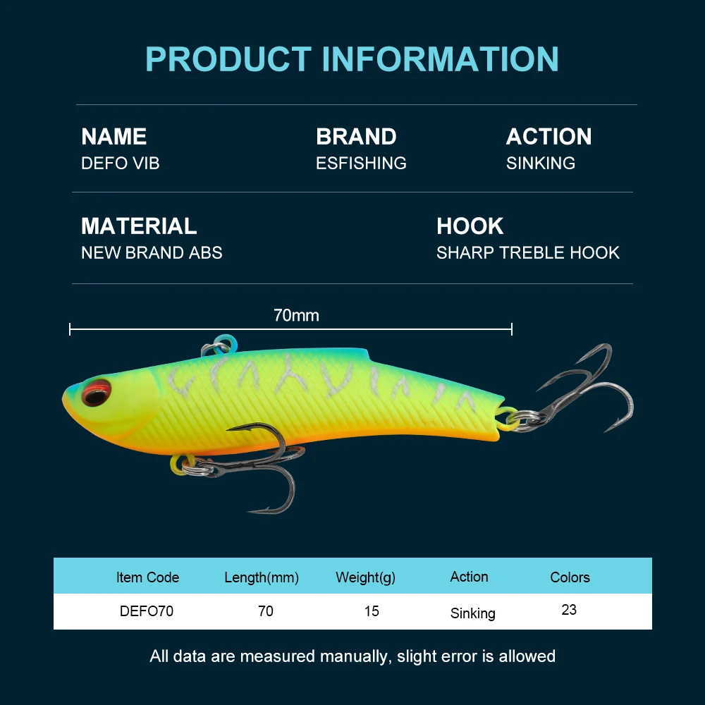 KESFISHING DEFO VIB 7cm 9cm hundimiento Isca vibración Artificial bola móvil hacer ruido cebo duro invierno señuelo de pesca en hielo - imagen 2